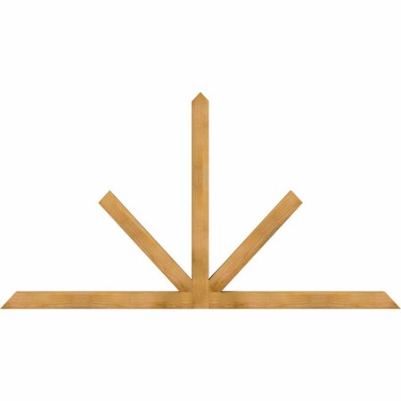 Ekena Millwork Saratoga Rough Sawn Timber Gable Bracket, Western Red Cedar, 96"W x 52"H x 4"D x 4"F, 13/12 Pitch GBW096X52X0404SAR00RWR